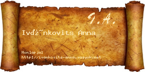 Ivánkovits Anna névjegykártya