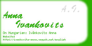 anna ivankovits business card